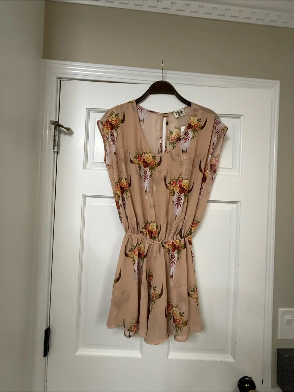 Show Me Your MuMu Blush Floral Keyhole Romper